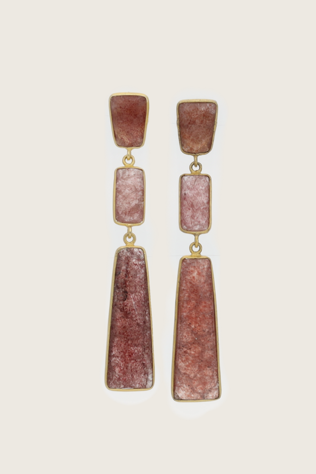 Tota 18K Recycled Fine Gold Plated Blue Topaz Earrings - 925 Silver Posts