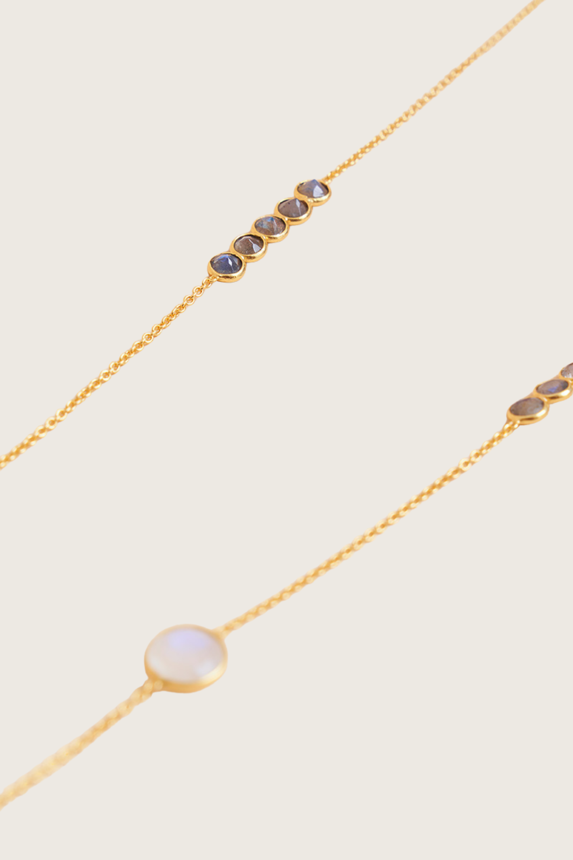 Kazin 18K Recycled Fine Gold Plated Necklace, Rainbow Moonstone