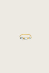 Bague Faizi plaquée or fin recyclé 18K avec topaze bleue