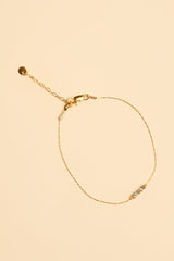 Jonit 14K Gold Inlay Garnet Crystal Bracelet
