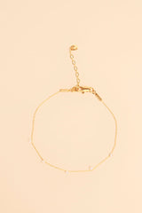 Jabi 14K Gold Inlay White Pearl Bracelet
