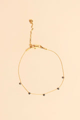 Bracelet Jabi en labradorite avec incrustation en or 14 carats