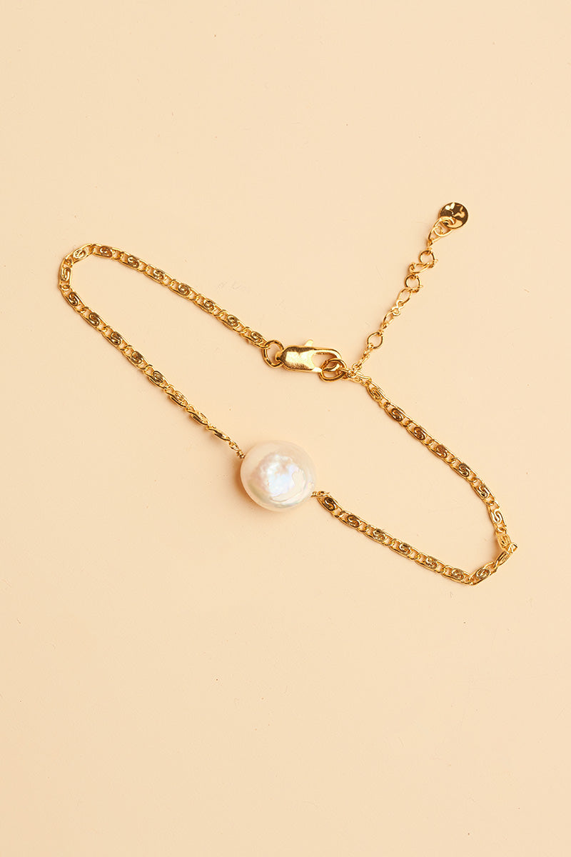 Matia 14K Gold Inlay Freshwater Pearl Bracelet