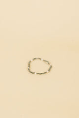 Karu 14K Gold Inlay White Pearl & Green Crystal Bracelet