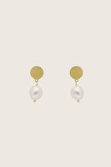 Imiri plaqué or fin recyclé 18K - tiges en argent 925, perle d'eau douce