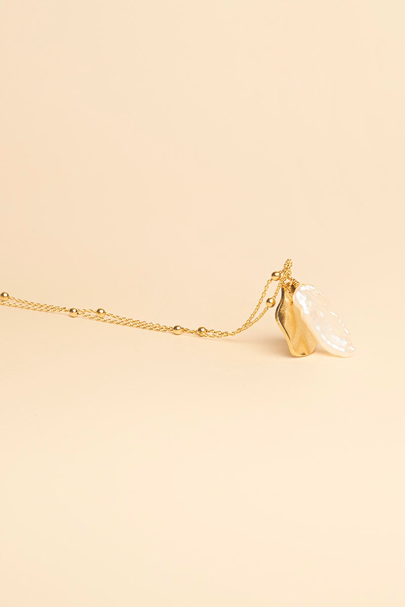 Jiti 14K Gold Inlay Freshwater Pearl Necklace