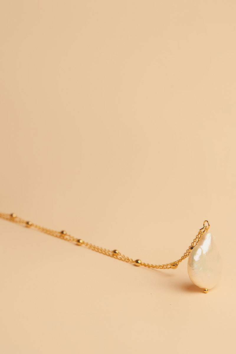 Jozi 14K Gold Inlay Baroque Pearl Necklace