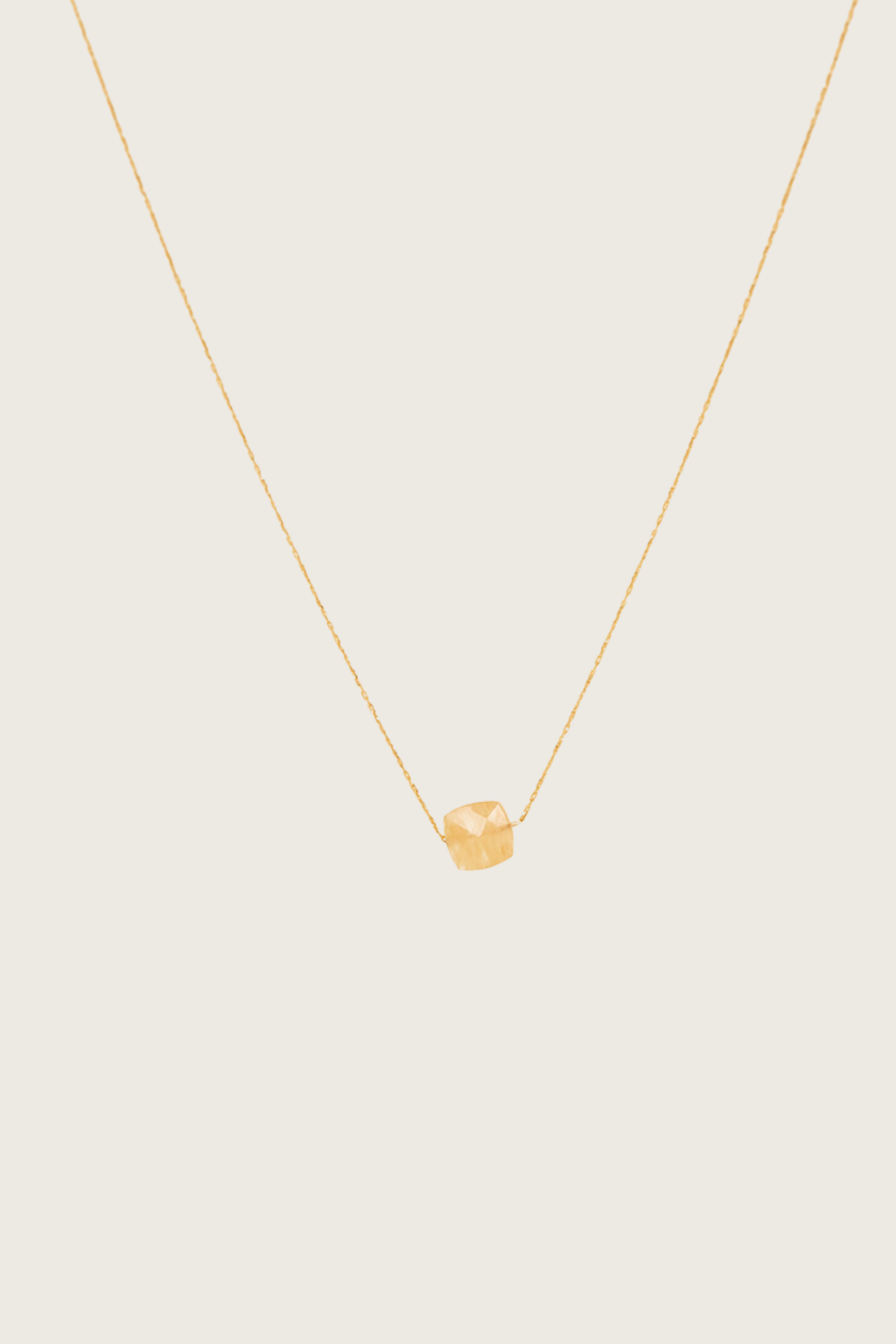 Collier en citrine avec incrustation en or 14 carats Jimini