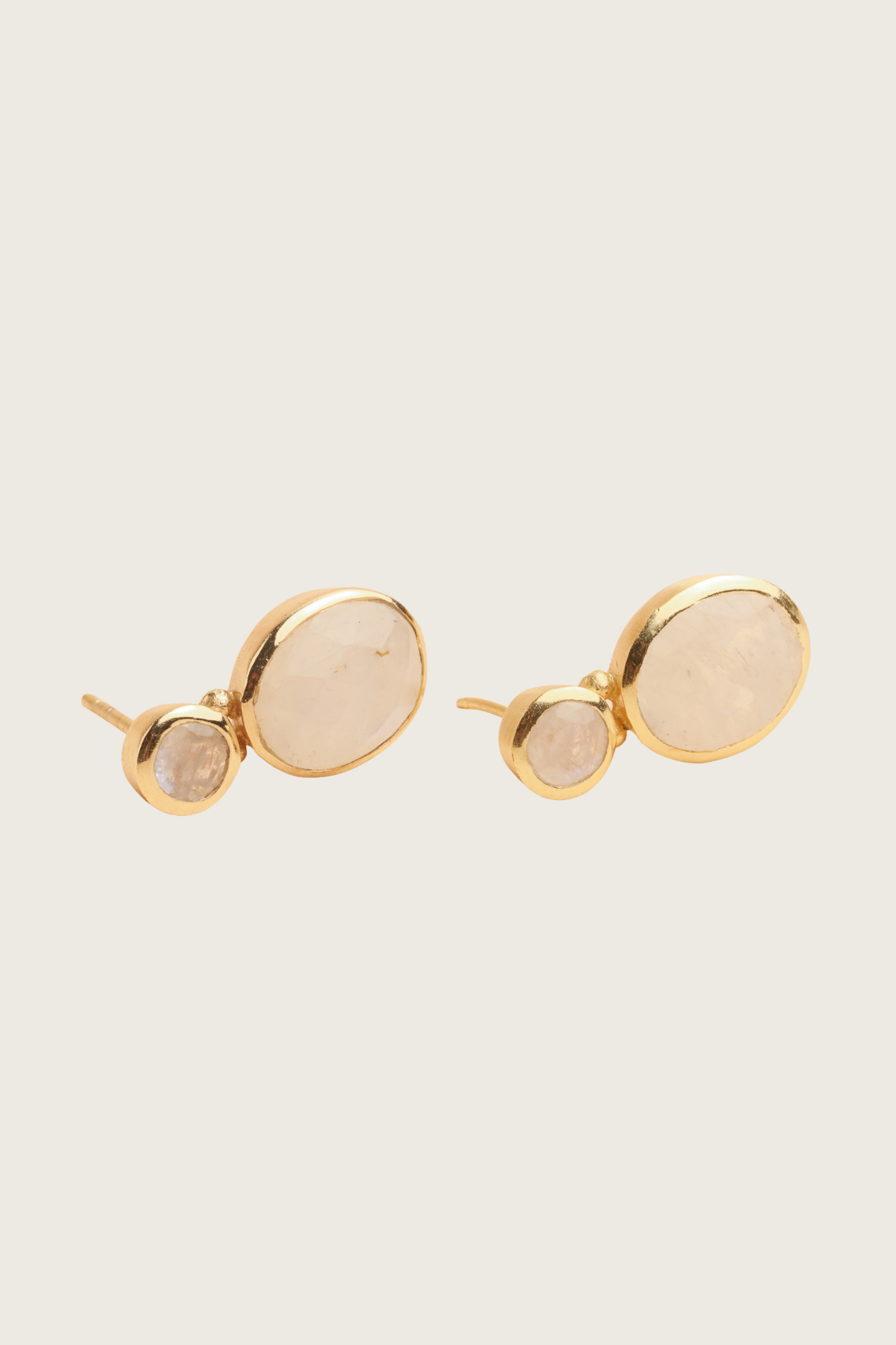 Zreinia 18K Recycled Fine Gold Plated Earrings - 925 Silver Posts , Strawberry Quartz