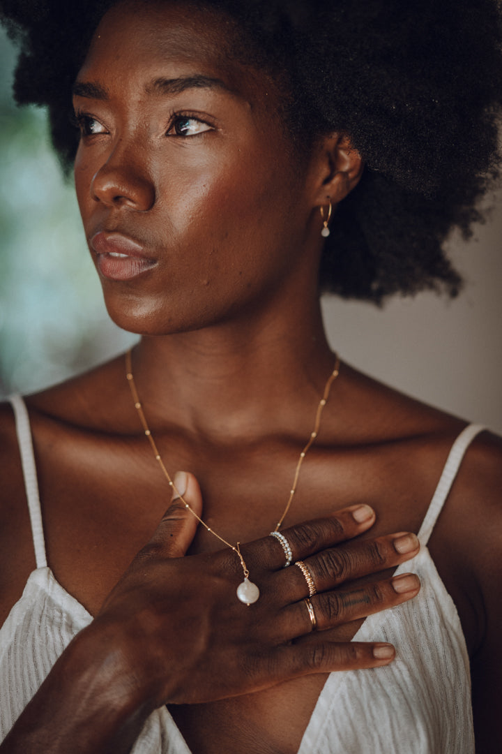 Jozi 14K Gold Inlay Baroque Pearl Necklace