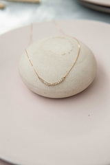 Collier en cristal crème avec incrustation en or 14 carats Osja