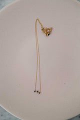 Collier en perle noire avec incrustation en or 14 carats Jouta