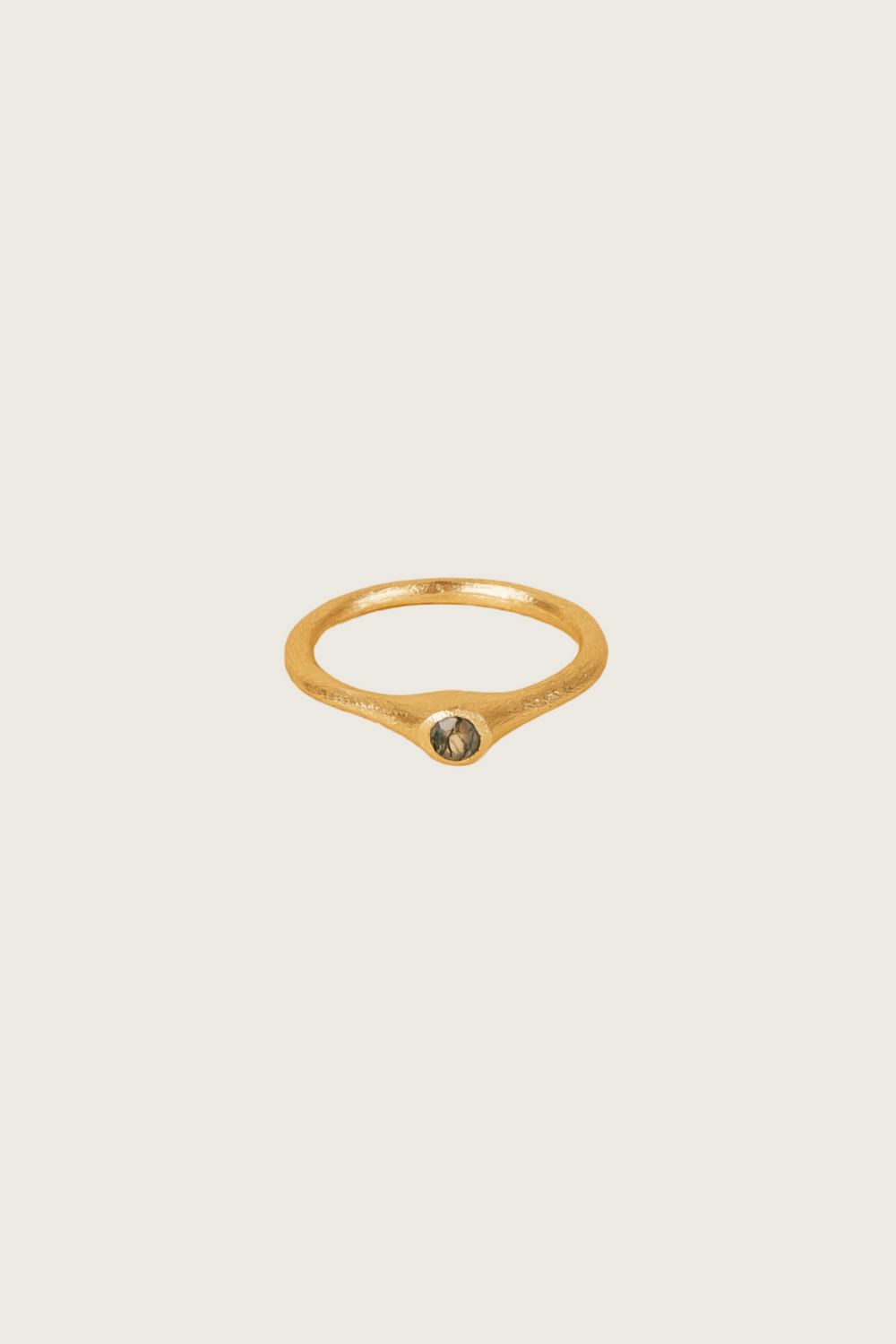 Bague Neolia plaquée or fin recyclé 18K, topaze fumée