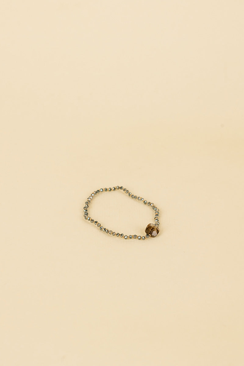 Ikumi 14K Gold Inlay Green Crystal / Labradorite Bracelet