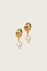 Boucles d'oreilles Zarela en perles d'eau douce plaquées or fin recyclé 18K / topaze fumée - tiges en argent 925
