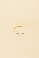 Bracelet Osja en or 14 carats avec incrustation de cristal vert