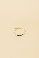 Bracelet Osja en cristal marron avec incrustation en or 14 carats