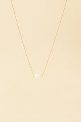 Collier en quartz rose avec incrustation en or 14 carats Jimini