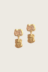 Boucles d'oreilles Morganite Douxla plaquées or fin recyclé 18K - tiges en argent 925