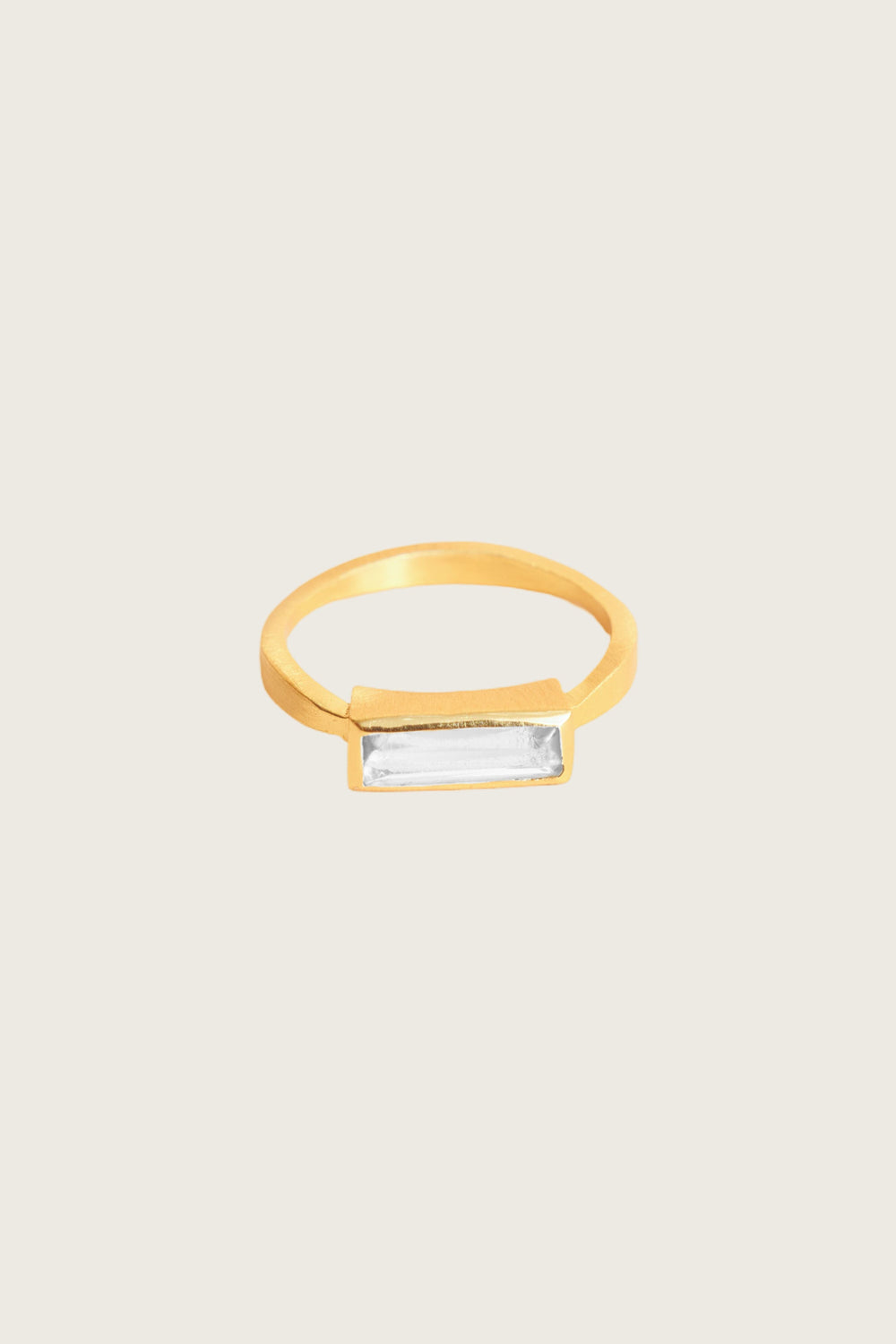 Bague Najla plaquée or fin recyclé 18K, quartz clair