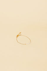 Jonit 14K Gold Inlay White Pearl Bracelet
