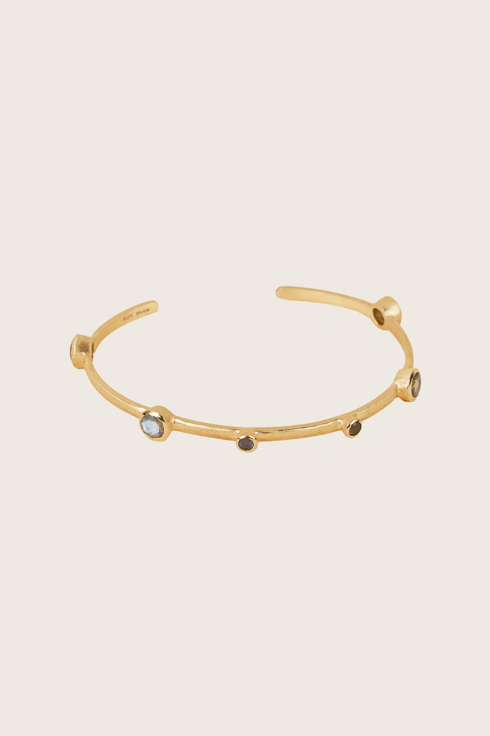 Ashni 18K Recycled Fine Gold Plated Bracelet, Labradorite