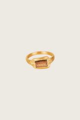 Bague Caelia en quartz fraise plaquée or fin recyclé 18K