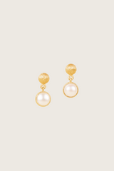 Chou 18K Recycled Fine Gold Freshwater Pearl Earrings - 925 Silver Posts