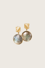Dimera 18K Recycled Fine Gold Plated Earrings - 925 Silver Posts, Labradorite