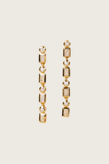 Boucles d'oreilles Luméra en or fin recyclé 18K plaqué, perle d'eau douce / pierre de lune arc-en-ciel - tiges en argent 925