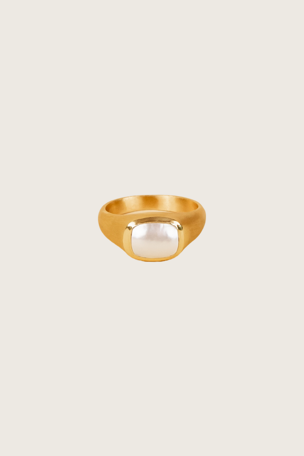 Bague plaquée or fin recyclé 18K Lustrae, perle d'eau douce