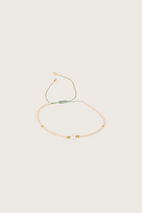 Bracelet Mania en or 14 carats avec incrustation de perle blanche / rose