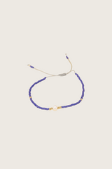 Bracelet Mania en or 14 carats avec incrustation de perle blanche / bleue