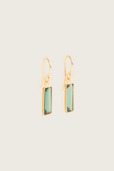 Muda 18K Recycled Fine Gold Plated Earrings, Green Tourmaline