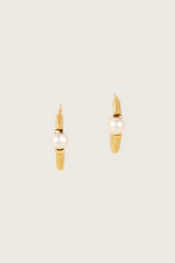 Boucles d'oreilles Othma en or fin recyclé 18K - tiges en argent 925, perle d'eau douce