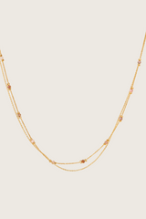 Collier Posla en cristal blush avec incrustation en or 14 carats
