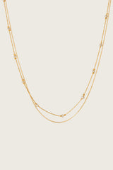 Collier en cristal crème avec incrustation en or 14 carats Posla