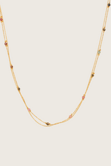 Collier Posla avec incrustation en or 14 carats et cristaux multicolores