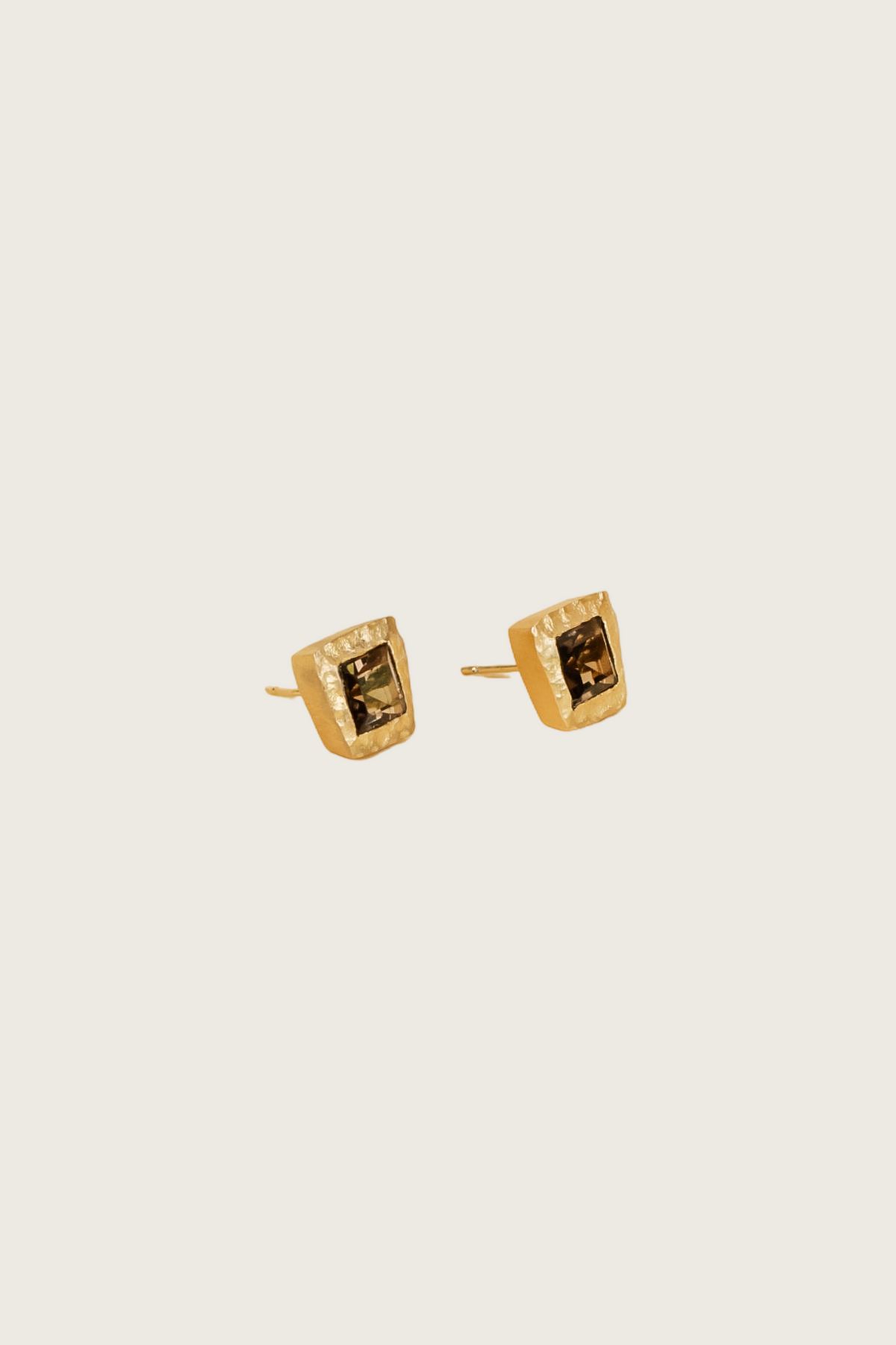 Solis 18K Recycled Fine Gold Plated Green Amethyst Earrings - 925 Silver Posts