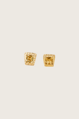 Solis 18K Recycled Fine Gold Plated Earrings - 925 Silver Posts, Citrine