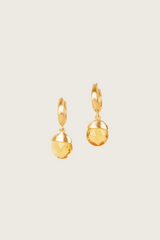 Boucles d'oreilles Tirua plaquées or fin recyclé 18K, citrine