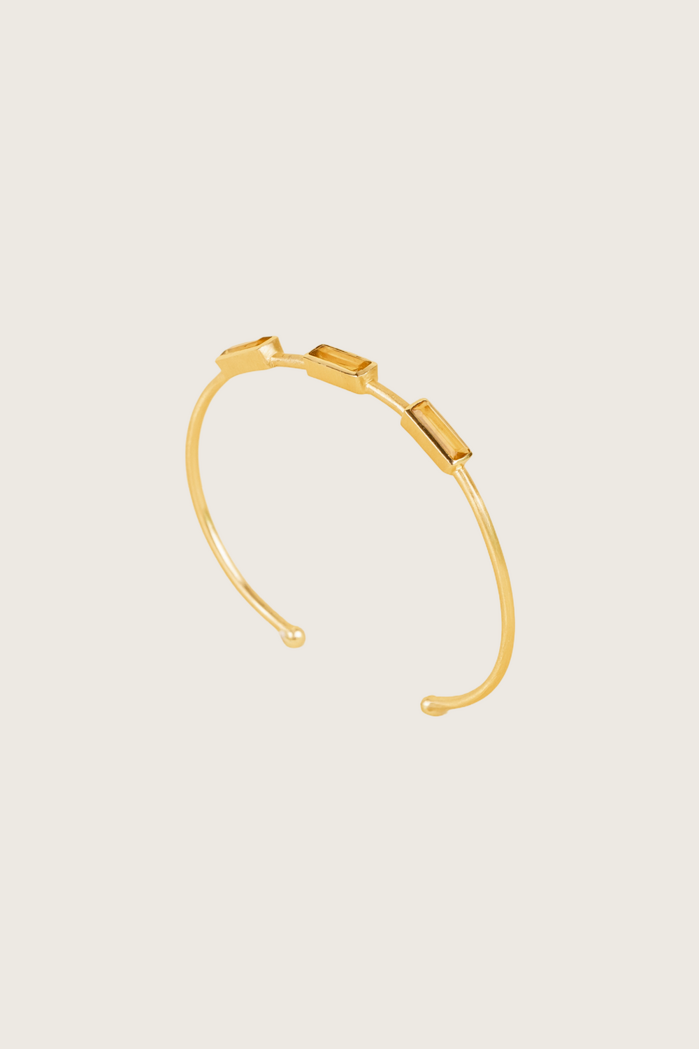 Bracelet Tounai plaqué or fin recyclé 18K, Citrine