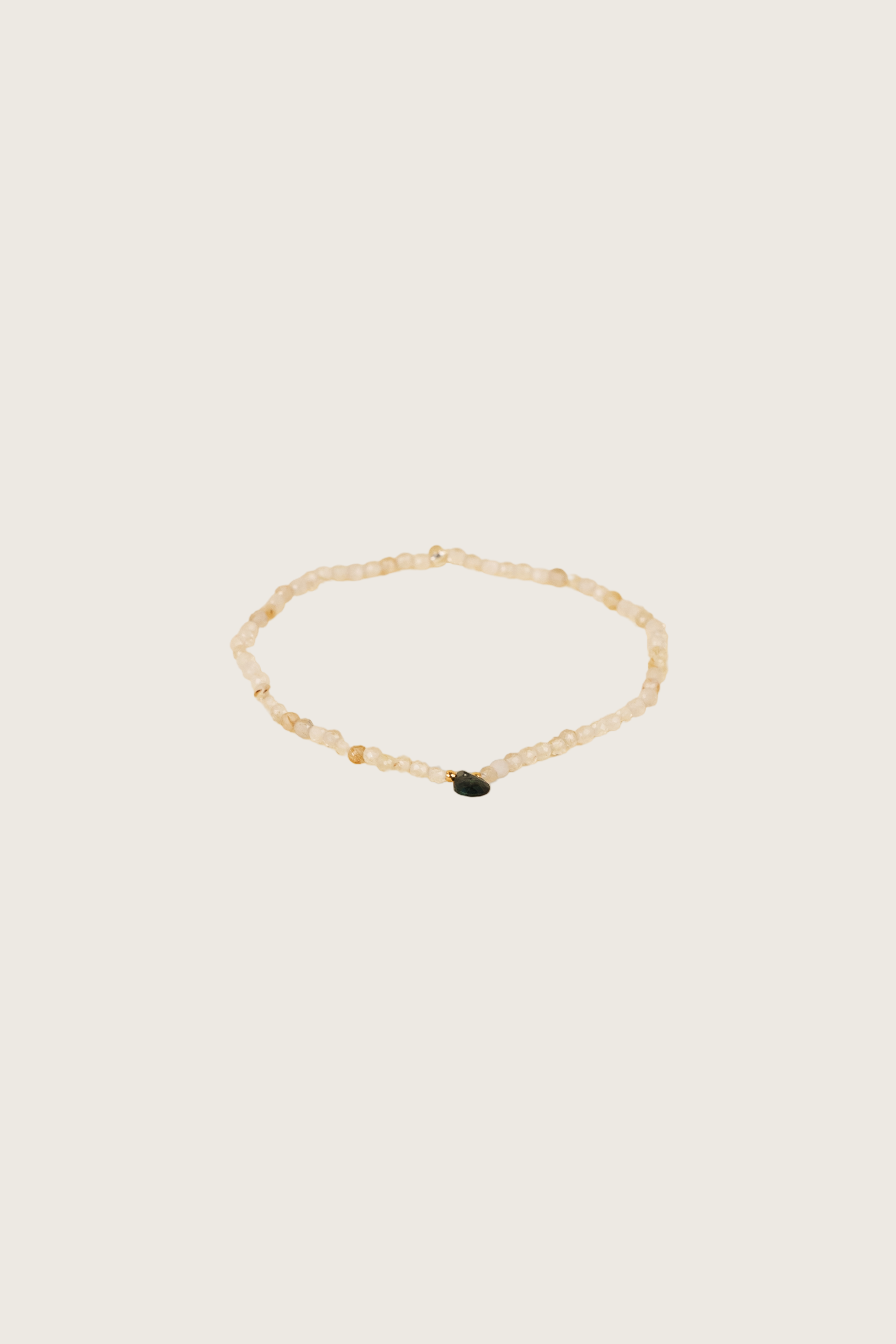Trahir 14K Gold Inlay Rose Quartz / Crystal Bracelet