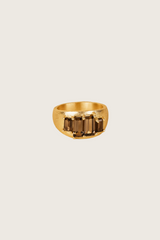 Bague Velora en or fin recyclé 18K plaqué topaze fumée